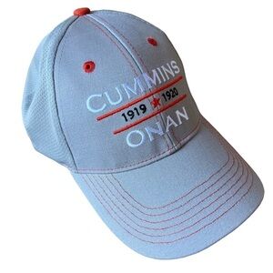 NEW Cummins Onan Adult Grey Embroidered Adjustable Hook and Loop Hat